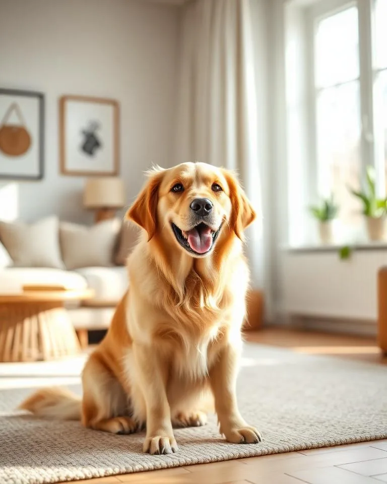 Hond met tuigje tijdens een wandeling