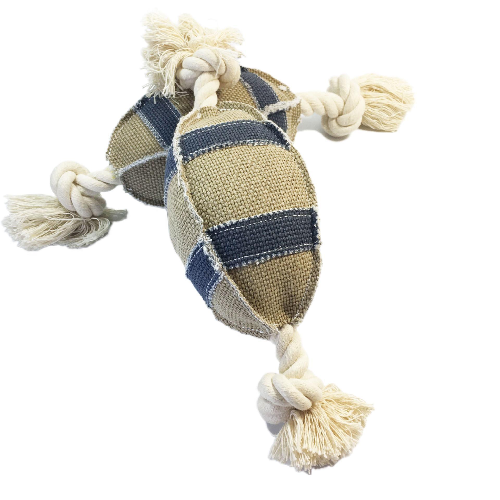Durable Linen Cotton Rope Dog Toy For Rugby Training - Bite Resistant And Engaging-3