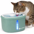 Flamingo drinkfontein kat – hond – 2,5l – groen – met koolstoffilter kunstharsfilter – stille pomp – lichtindicator – usb-kabel 150 cm – finto-0