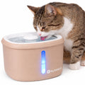 Flamingo drinkfontein kat – hond – 2,5l – beige – met koolstoffilter kunstharsfilter – stille pomp – lichtindicator – usb-kabel 150 cm – finto-0