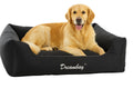 Flamingo dog bed – orthopedic dog cushion dreambay® black 120x95cm – water-repellent removable cover – comfortable and durable European design