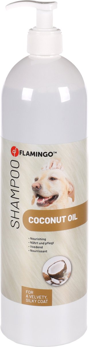 Flamingo hondenshampoo kokos – 1l – hydraterende shampoo met kokosolie – verzorgende hondenverzorging –-0