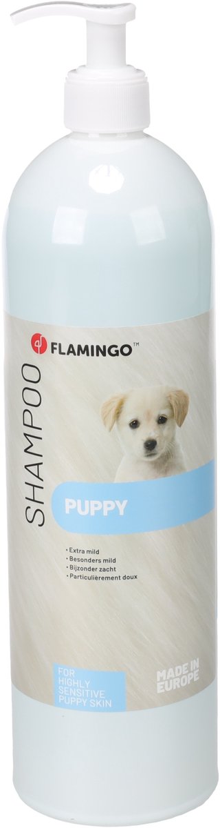 Flamingo hondenshampoo puppy – 1l – extra milde shampoo voor gevoelige puppyhuid – zachte verzorging –-0
