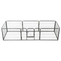NNEVL Dog Playpen 8 Panels Steel 80x60 cm Black-0