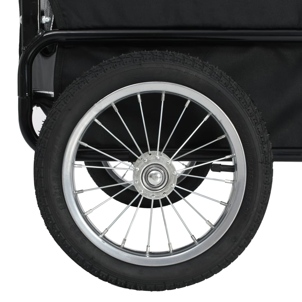 NNEVL 2-in-1 Pet Bike Trailer & Jogging Stroller Red and Black-4