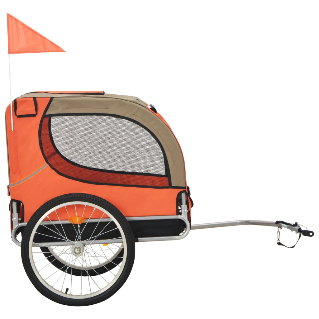NNEVL Dog Bike Trailer Orange and Grey-1