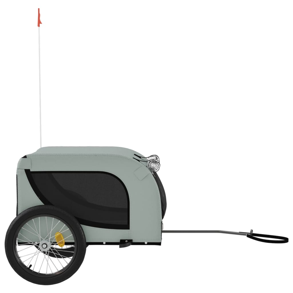 NNEVL Dog Bike Trailer Grey and Black Oxford Fabric and Iron-4