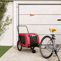 NNEVL Dog Bike Trailer Red and Black Oxford Fabric and Iron-0