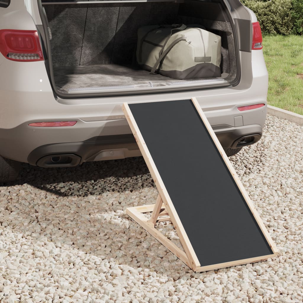 NNEVL Dog Ramp Grey 100x40 cm Solid Wood Fir-2