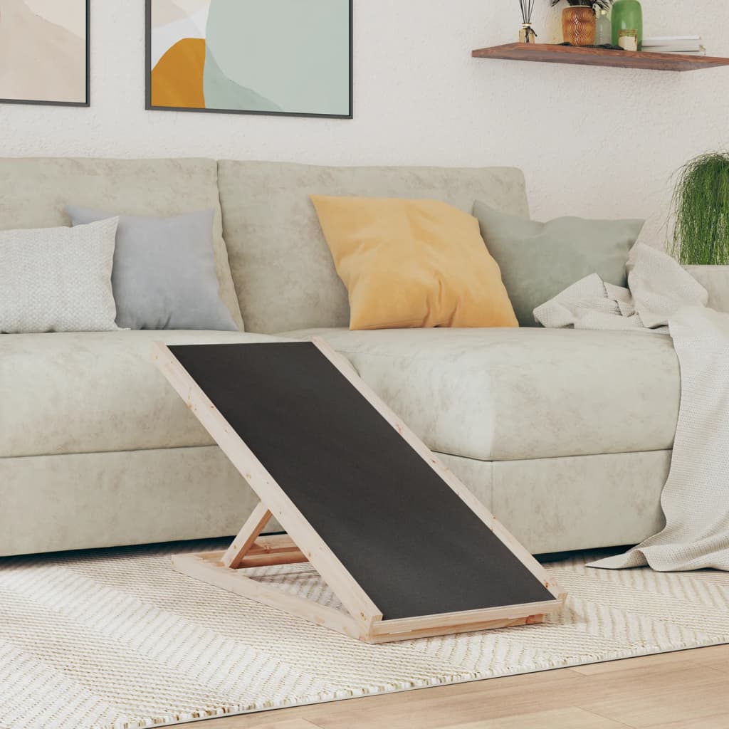NNEVL Dog Ramp Grey 100x40 cm Solid Wood Fir-0