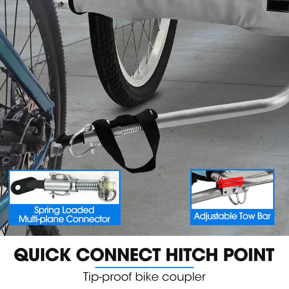 NNEMB Pet & Cargo Bike Trailer, Bicycle Pet & Cargo Trailer, Jogger, Cargo Carrier, Grey-4