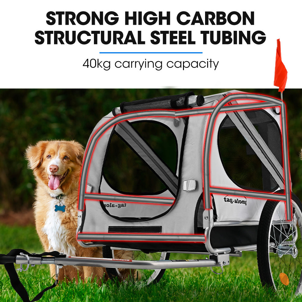 NNEMB Pet & Cargo Bike Trailer, Bicycle Pet & Cargo Trailer, Jogger, Cargo Carrier, Grey-1