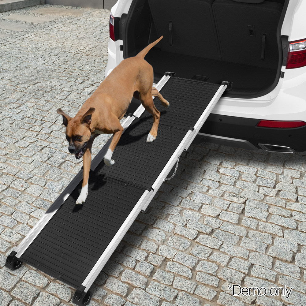 NNEDSZ Deluxe Aluminium Foldable Pet Ramp - Black-3