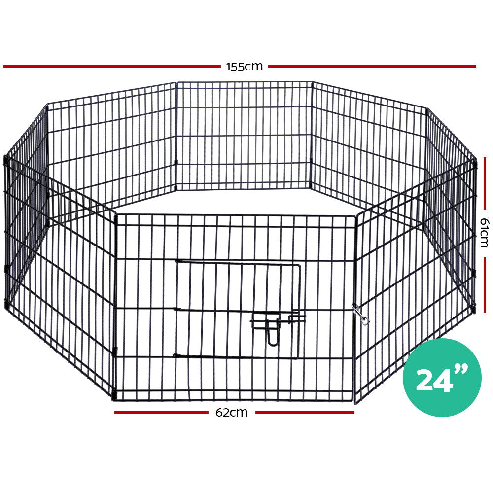 NNEDSZ 24 8 Panel Pet Dog Playpen Puppy Exercise Cage Enclosure Play Pen Fence-1