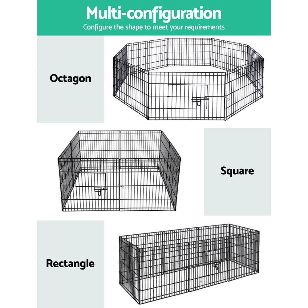 NNEDSZ 24 8 Panel Pet Dog Playpen Puppy Exercise Cage Enclosure Play Pen Fence-3