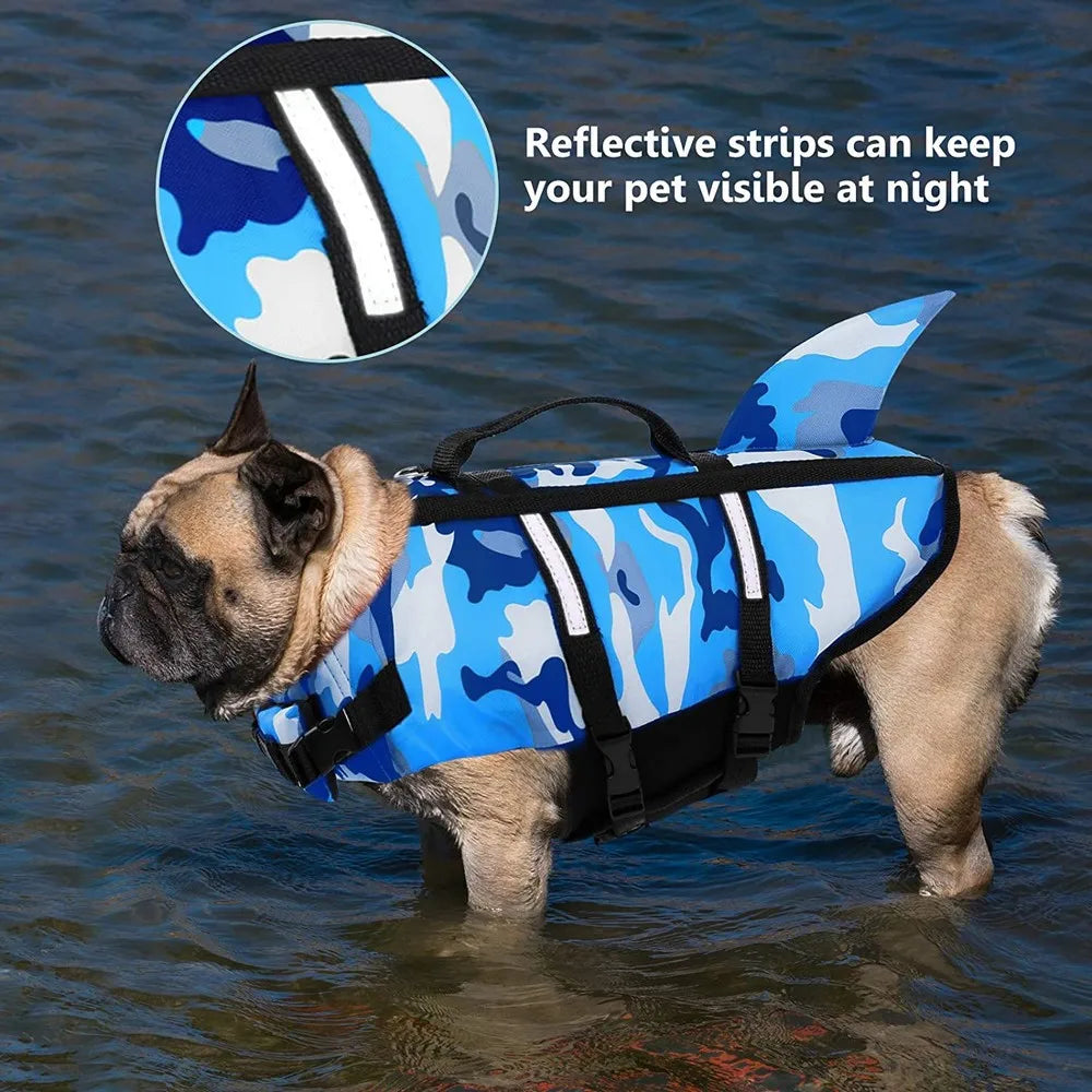 Pet Dog Life Jacket Shark Swim Vest-3