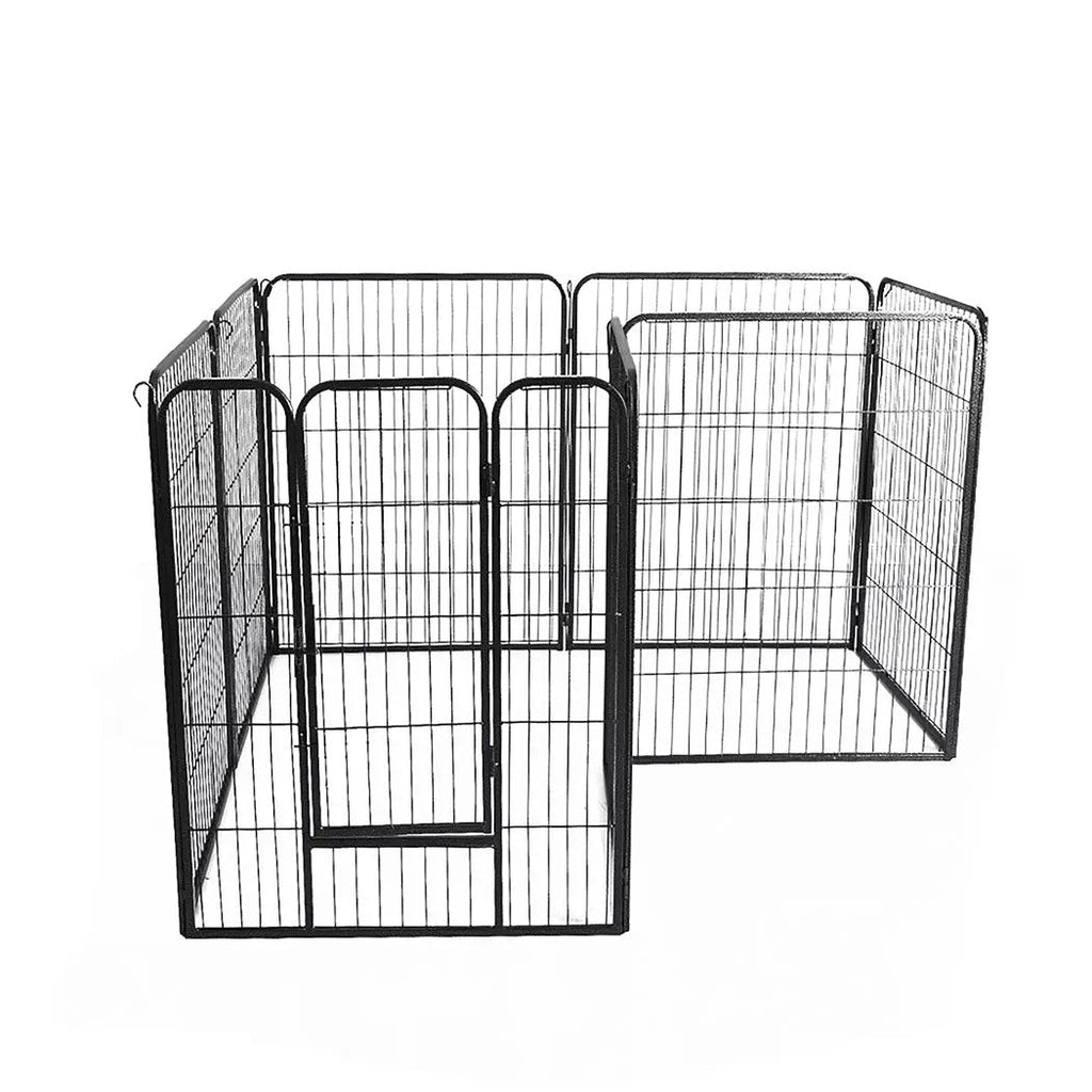 PaWz 8 Panel Pet Dog Playpen Puppy Exercise Black 24 inch-0