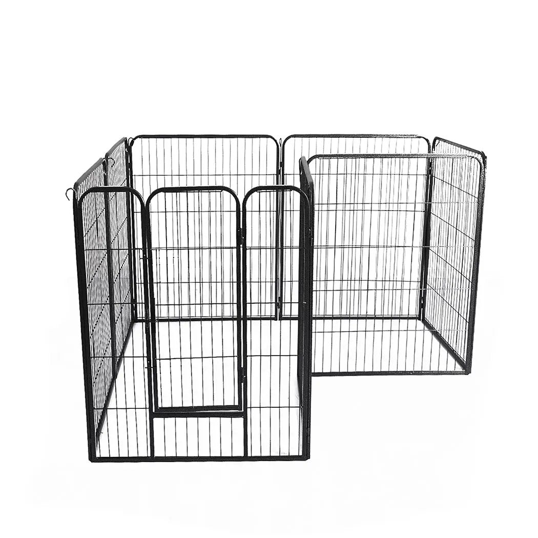 PaWz 8 Panel Pet Dog Playpen Puppy Exercise Black 24 inch-0