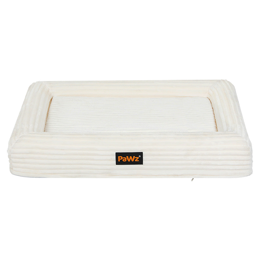 PaWz Orthopedisch Hondenbed – Beige – XXL – Ribstof – Waterdicht – Afneembare Hoes