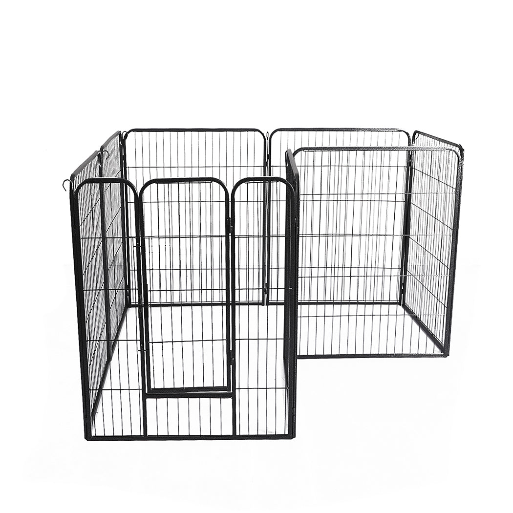 PaWz 8 Panel Pet Dog Playpen Puppy Exercise Black 2.5kg Mackerel & Lamb-0