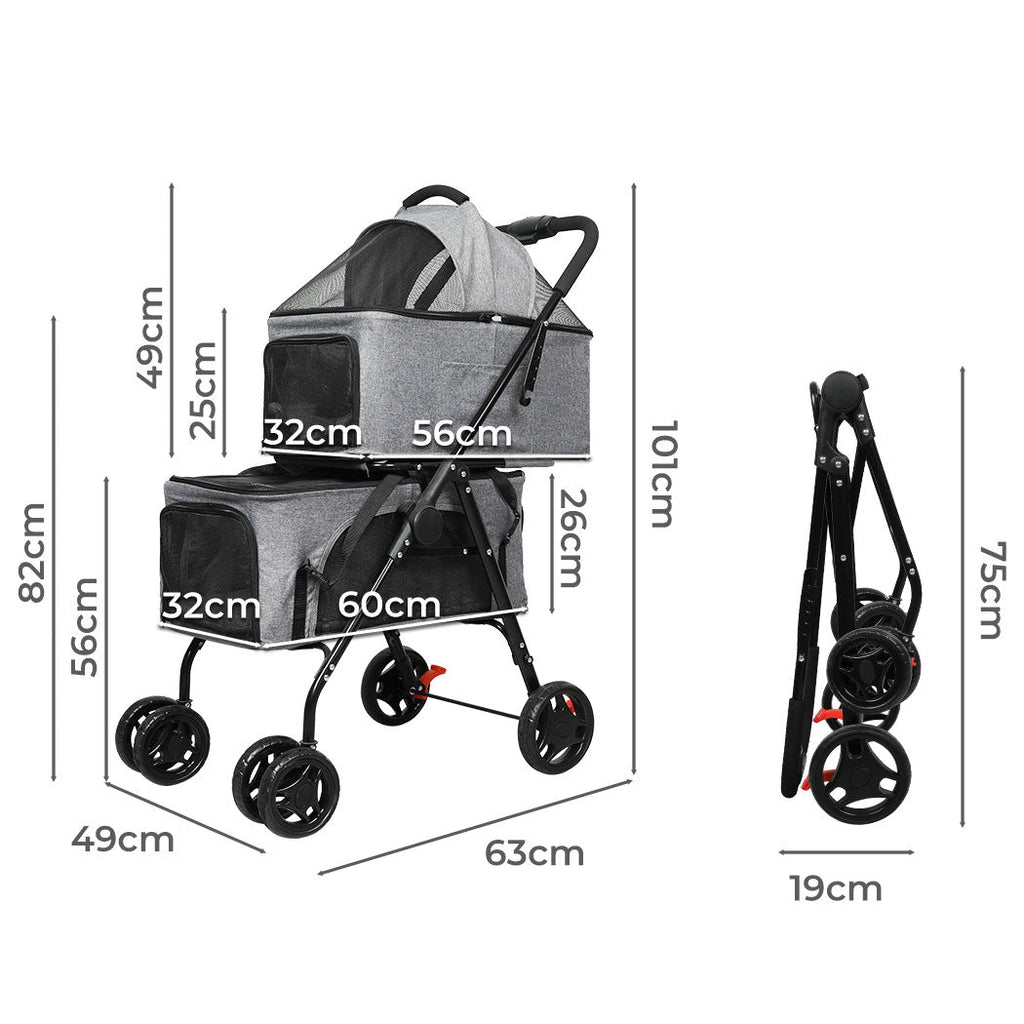 PaWz Two-tier Pet Stroller Double Dog-1