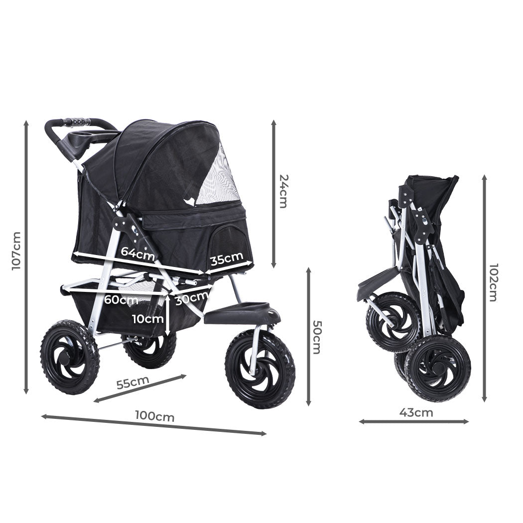 PaWz Pet Stroller Pram Dog Carrier Trailer-1