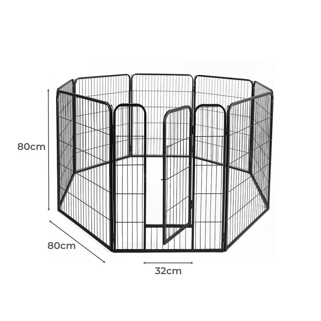 PaWz 8 Panel Pet Dog Playpen Puppy Exercise Black 2.5kg Mackerel & Lamb-1