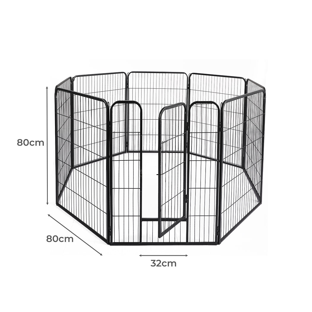 PaWz 8 Panel Pet Dog Playpen Puppy Exercise Black 2.5kg Mackerel & Lamb-1