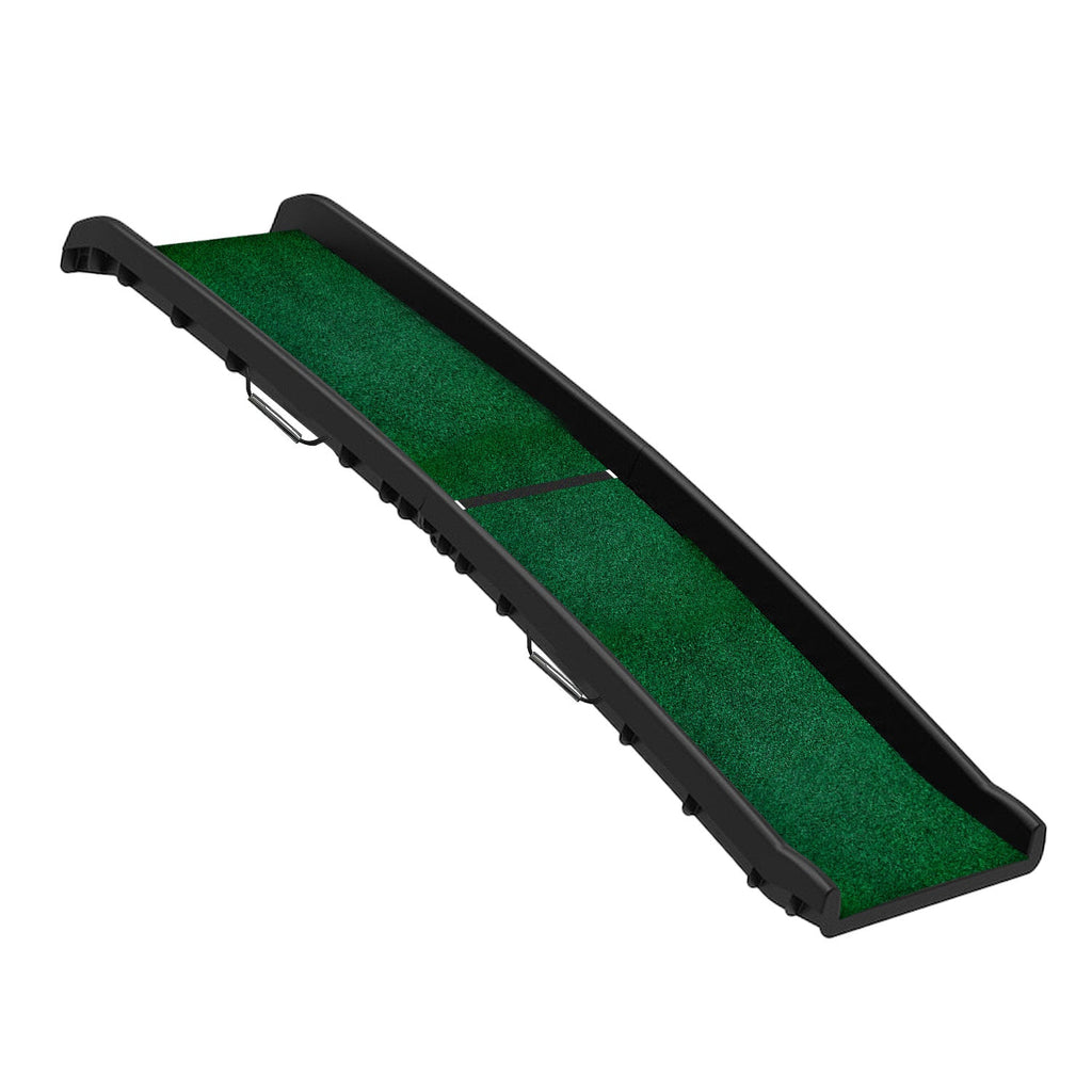 NNEDPE Foldable Plastic Dog Ramp with Synthetic Grass-1