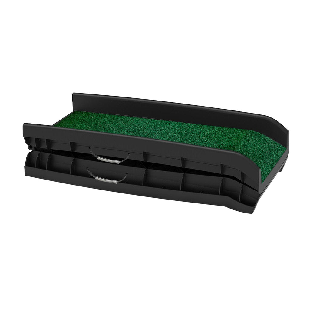 NNEDPE Foldable Plastic Dog Ramp with Synthetic Grass-3