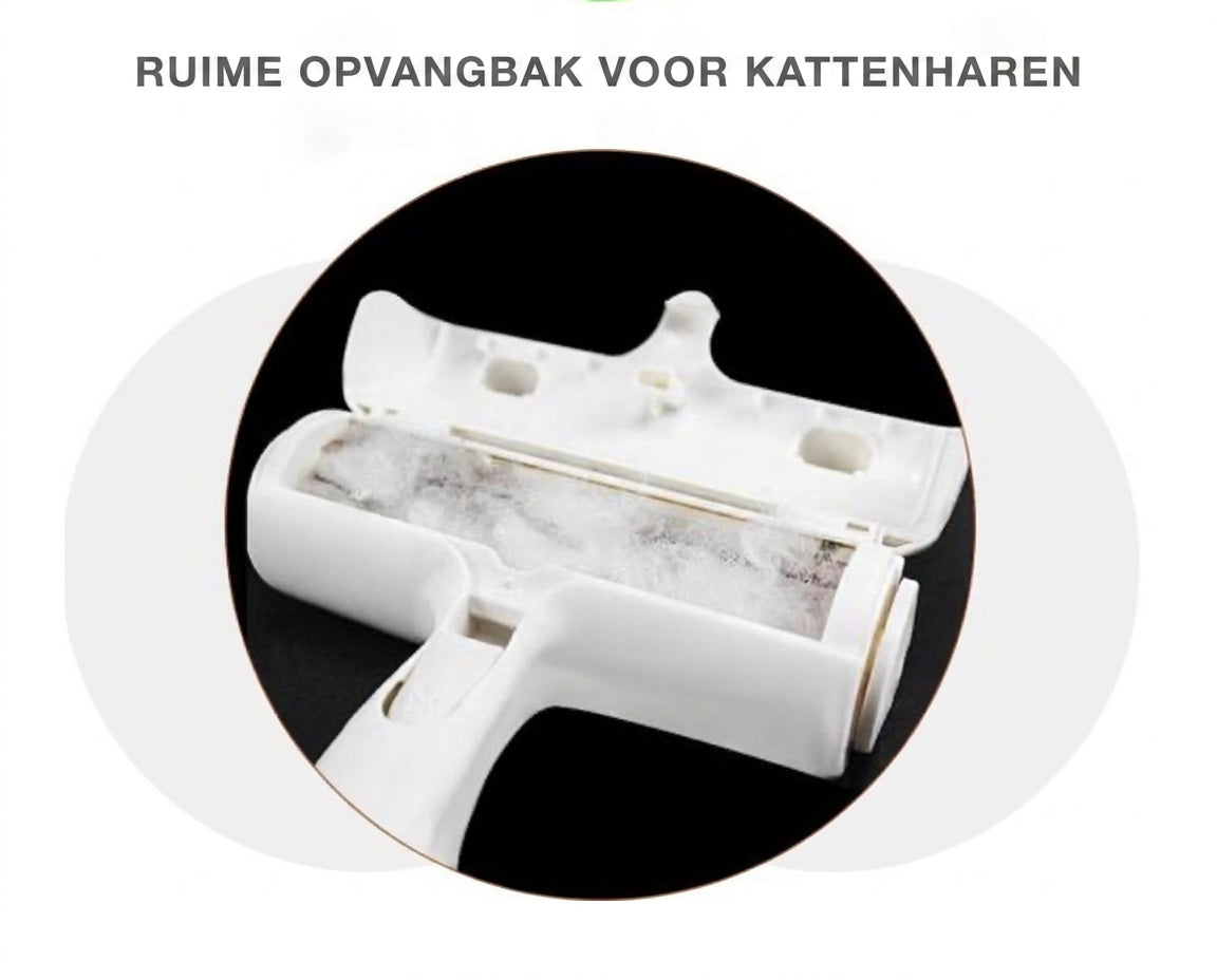 Herbruikbare haarverwijderaar-roller – ruime opvangbak voor kattenharen en pluis